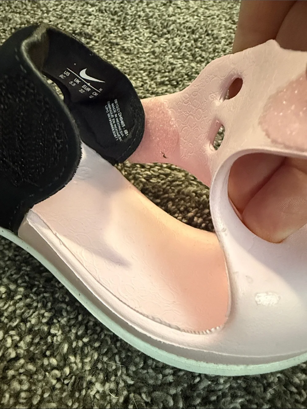 Nike Kids Pink and Black Water-Friendly Sandals